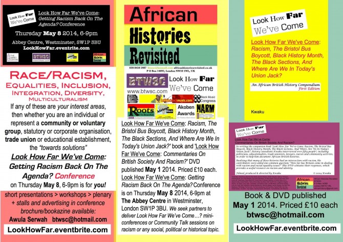 ‘Look How Far We’ve Come: Getting Racism Back On The Agenda?’ Conference, London 08.05.14