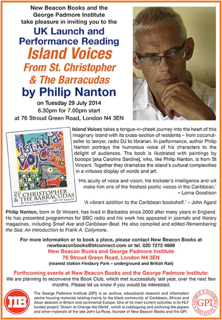 Island Voices Launch, George Padmore Institute, London 29.07.14