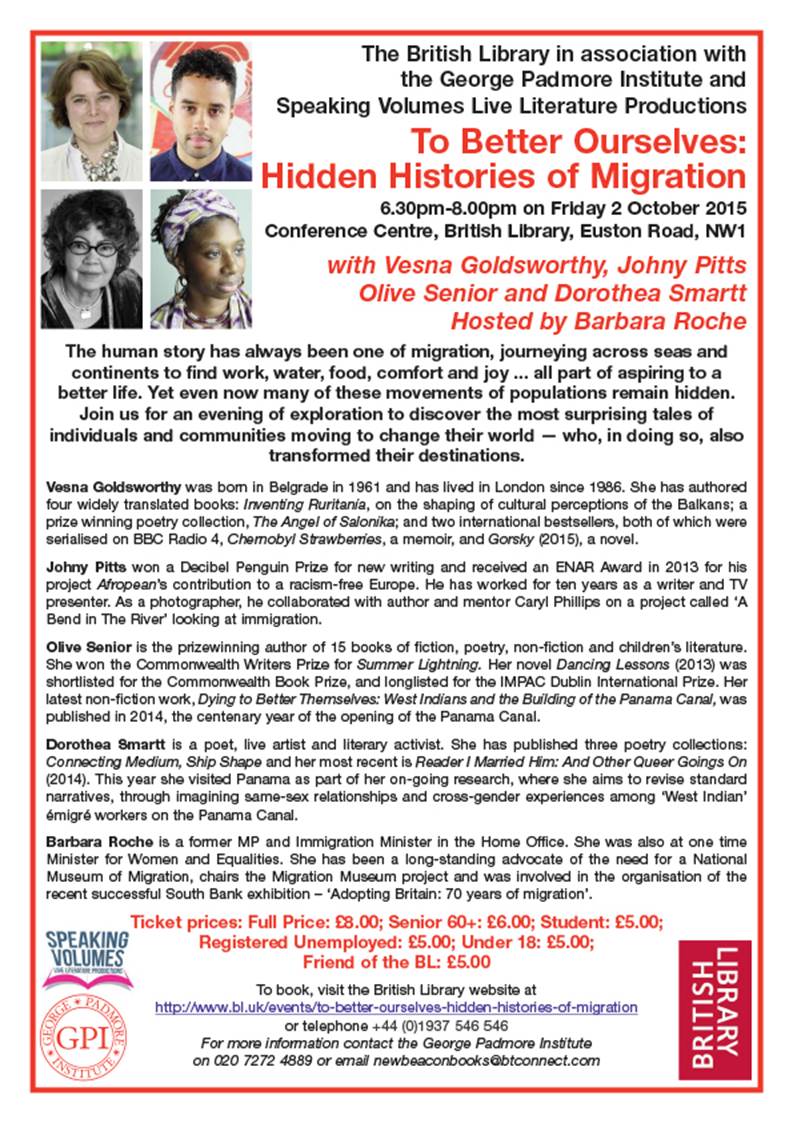 EVENT: To Better Ourselves: Hidden Histories of Migration, British Library, London 02.10.15